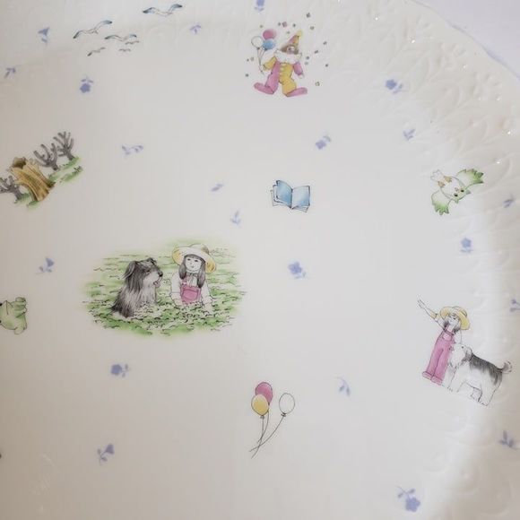 Made in Japan Narumi White Embossed Children Serving Plate Dessert Platter - Picture 4 of 11
